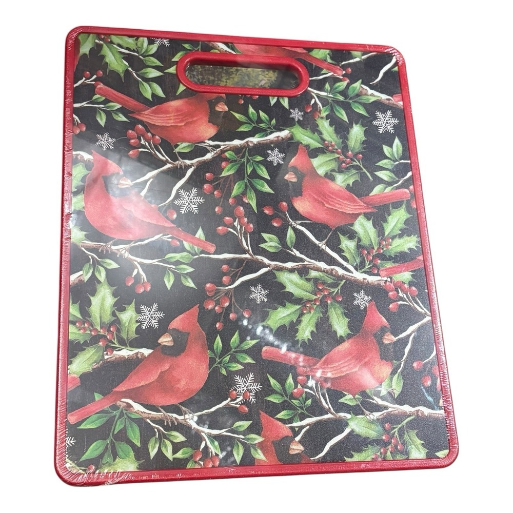 Robert Stanley Christmas Cardinal Bird Cutting Board 12×15 Holiday Kitchen Decor